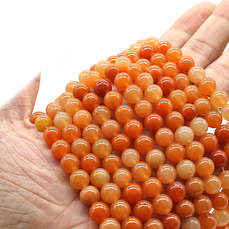 Loose Red Aventurine Round Healing Stone Full Strand Gem Bead for DIY Bracelet Necklace Jewelry Making 4/6/8/10/12mm