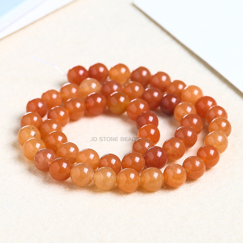 Loose Red Aventurine Round Healing Stone Full Strand Gem Bead for DIY Bracelet Necklace Jewelry Making 4/6/8/10/12mm