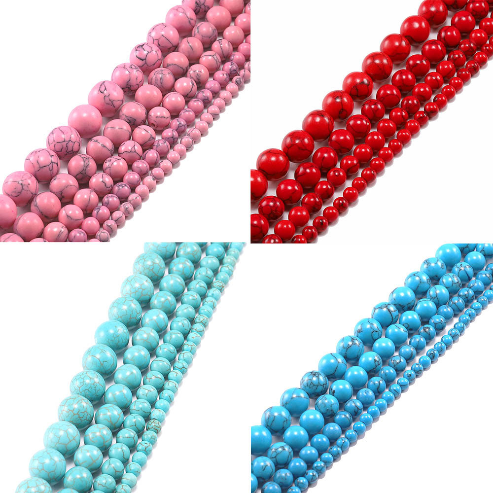 Loose Turquoise Round Beads for  Making Jewelry 4MM 6MM 8MM 10MM 12MM