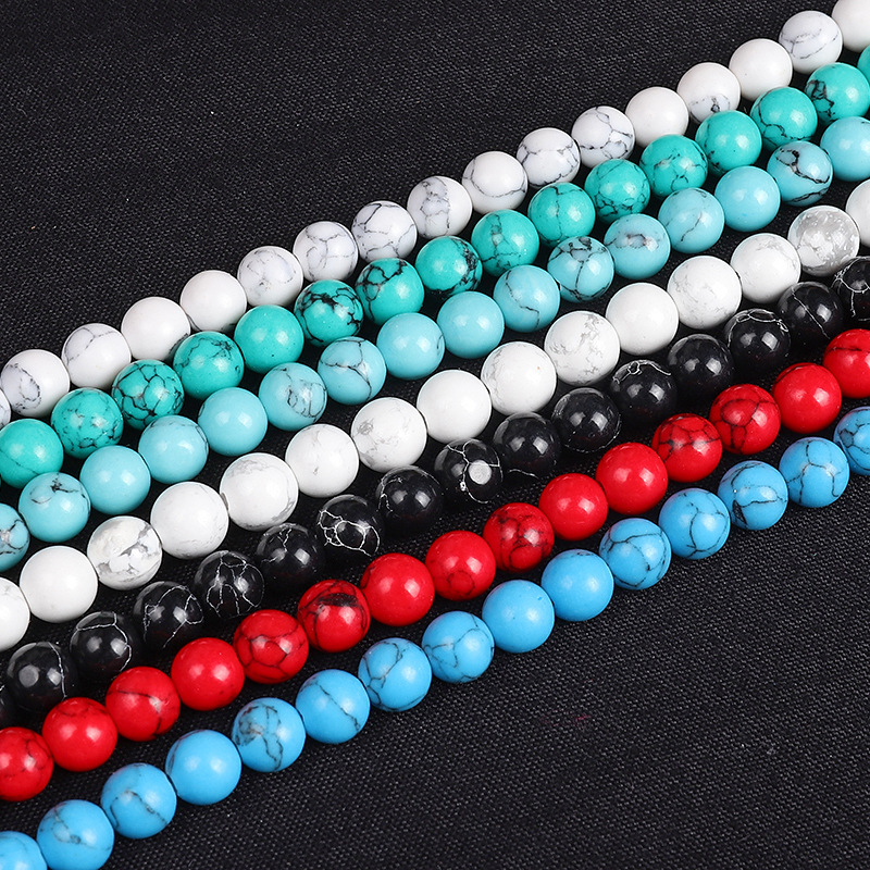 Loose Turquoise Round Beads for  Making Jewelry 4MM 6MM 8MM 10MM 12MM