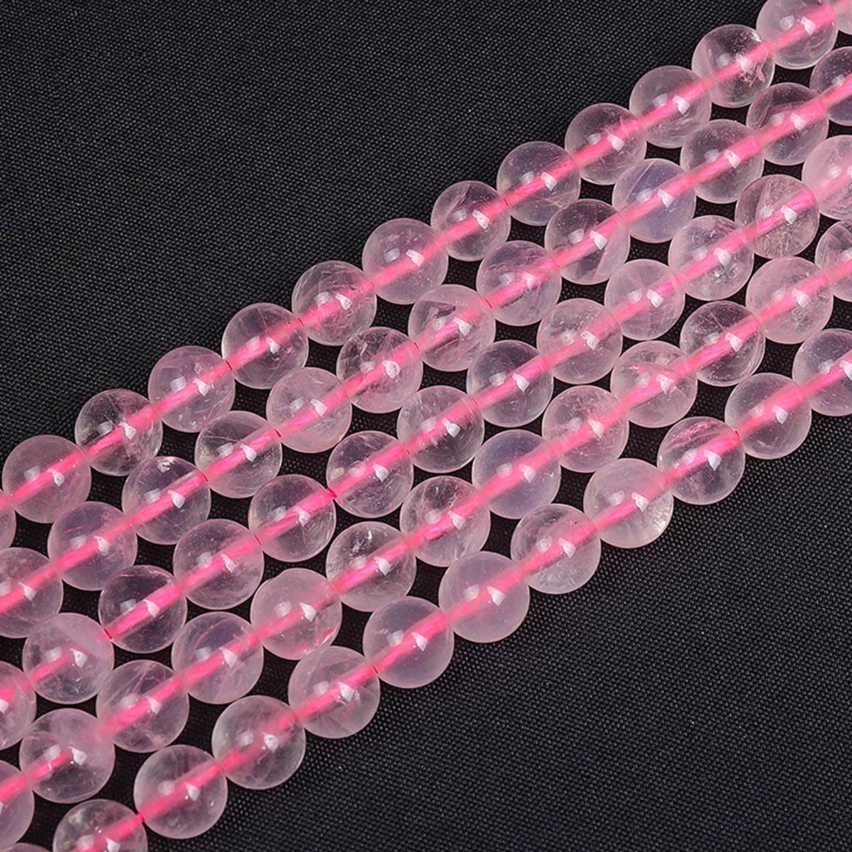 Loose Natural Rose Quartz Round Beads for  Making Jewelry 4MM 6MM 8MM 10MM 12MM