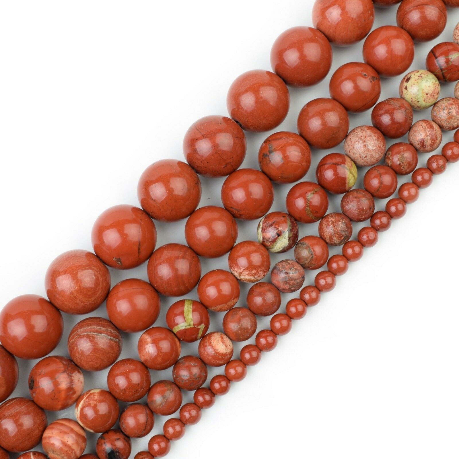 Loose Natural Red Jasper Round Healing Stone Full Strand Gem Bead for DIY Bracelet Necklace Jewelry Making 4/6/8/10/12mm