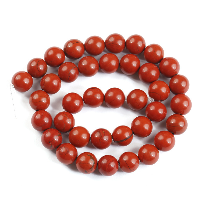 Loose Natural Red Jasper Round Healing Stone Full Strand Gem Bead for DIY Bracelet Necklace Jewelry Making 4/6/8/10/12mm