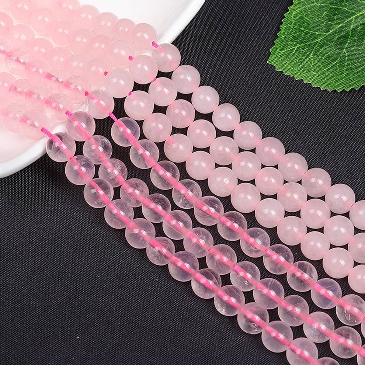 Loose Natural Rose Quartz Round Beads for  Making Jewelry 4MM 6MM 8MM 10MM 12MM