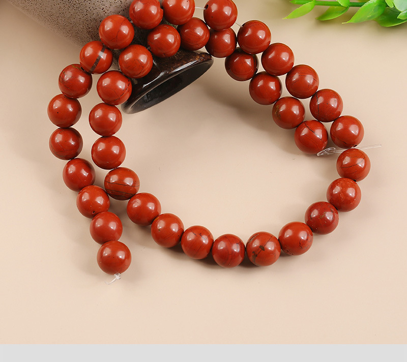 Loose Natural Red Jasper Round Healing Stone Full Strand Gem Bead for DIY Bracelet Necklace Jewelry Making 4/6/8/10/12mm