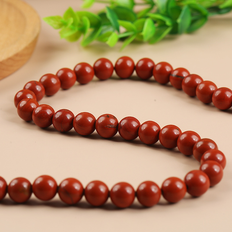 Loose Natural Red Jasper Round Healing Stone Full Strand Gem Bead for DIY Bracelet Necklace Jewelry Making 4/6/8/10/12mm
