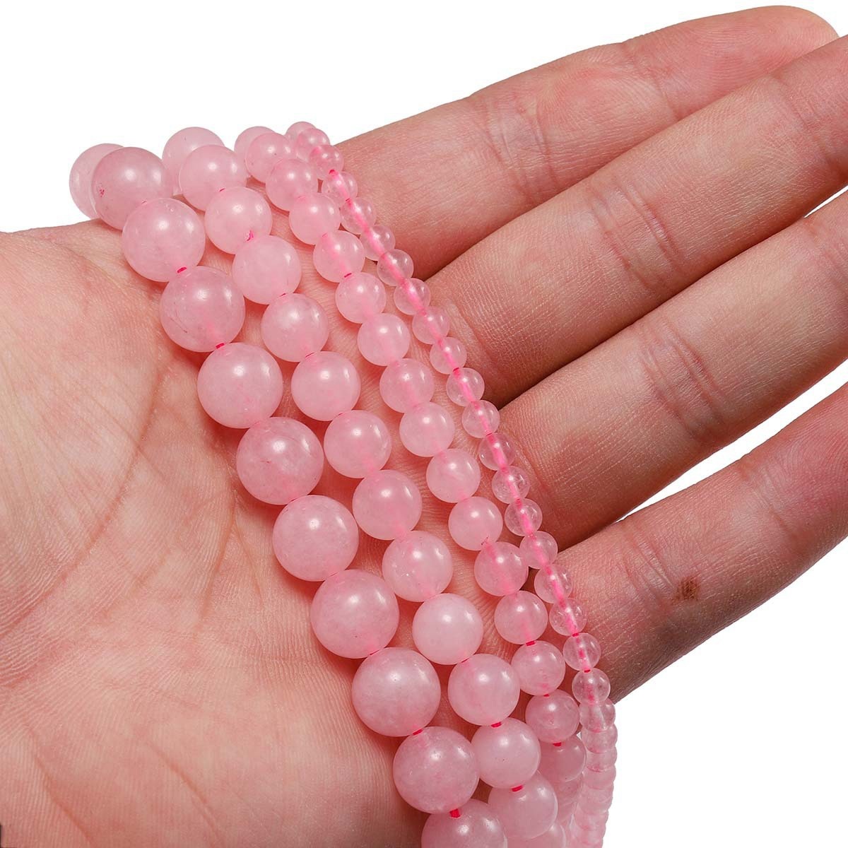 Loose Natural Rose Quartz Round Beads for  Making Jewelry 4MM 6MM 8MM 10MM 12MM