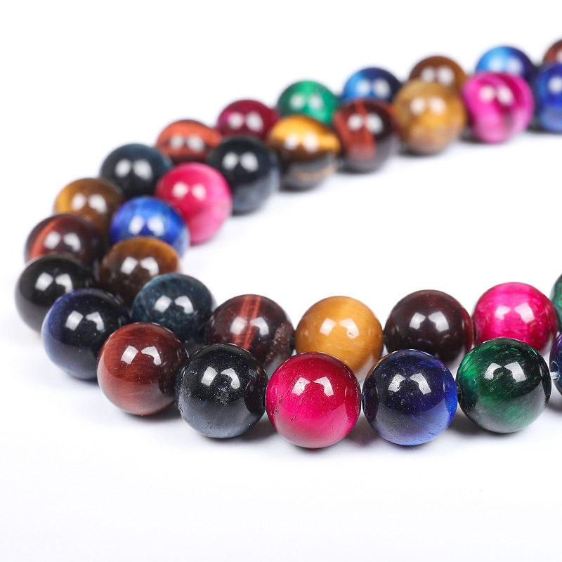 Loose Natural Tiger Eye Round Healing Stone Full Strand Gem Bead for DIY Bracelet Necklace Jewelry Making 4/6/8/10/12mm-