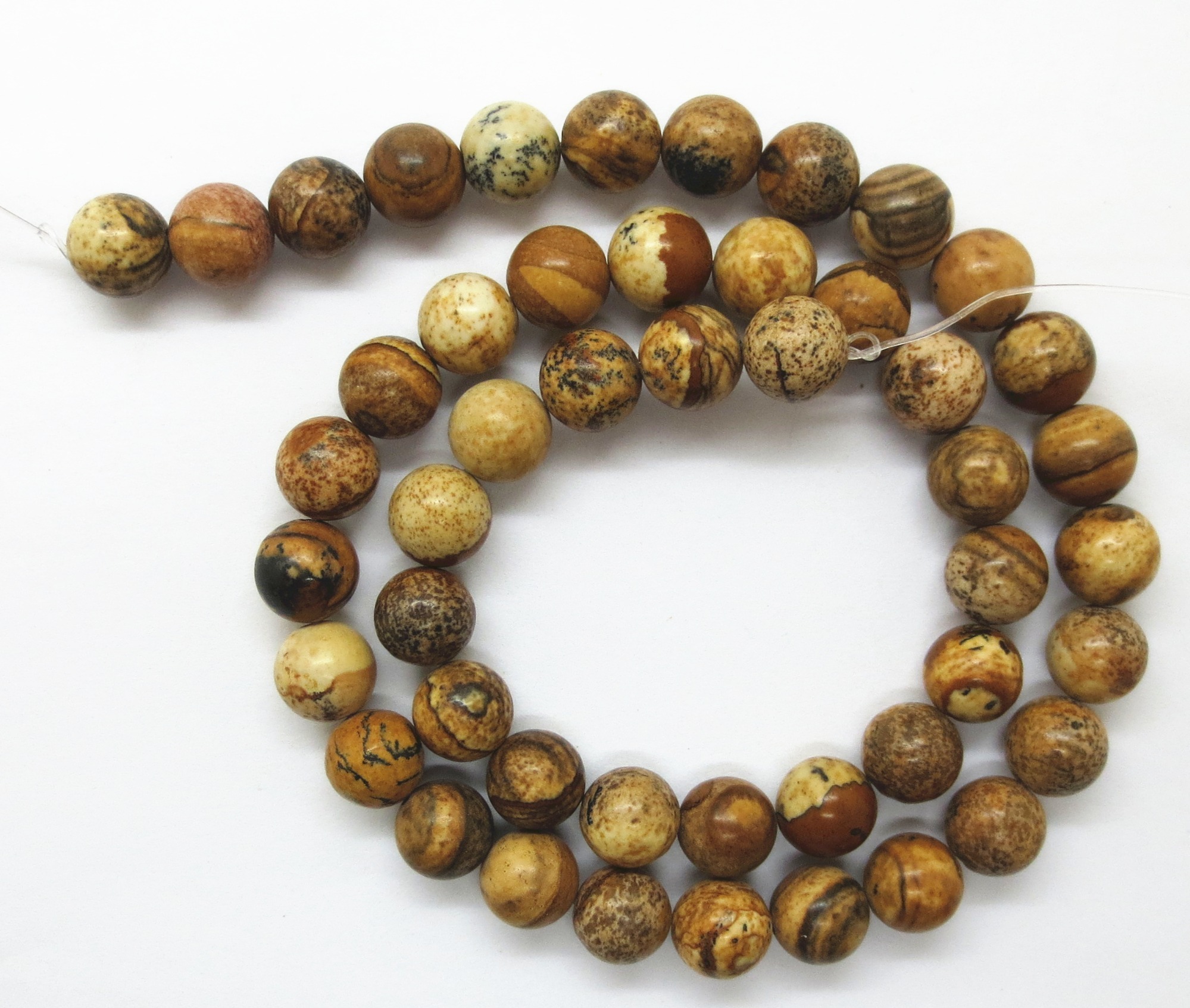 Loose Natural Picture Jasper Round Healing Stone Full Strand Gem Bead for DIY Bracelet Necklace Jewelry Making 4/6/8/10/12mm