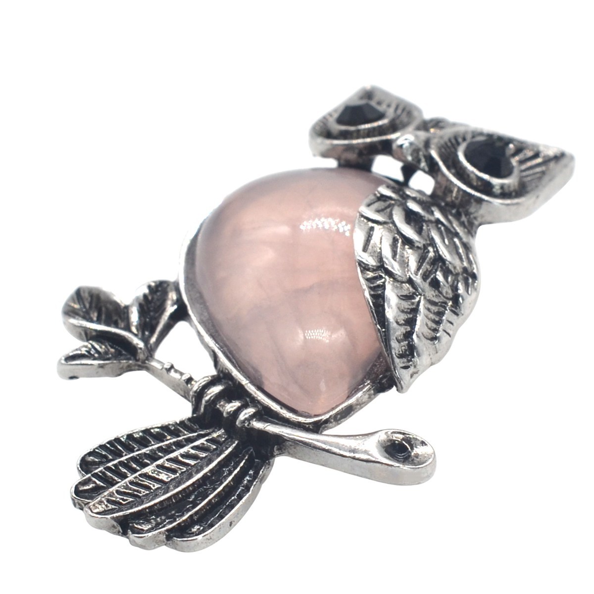 Antique Silver Owl Gemstone Pendant Keychain For Women and girls