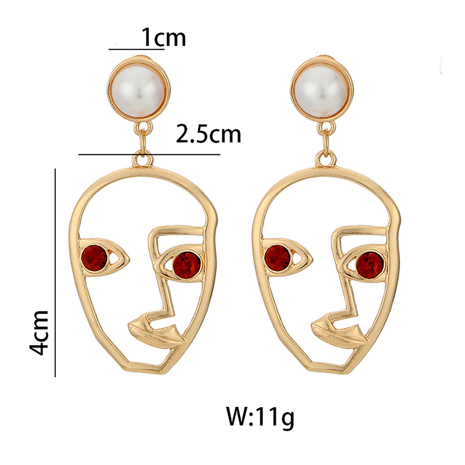 Face Earrings for Women Geometric Abstract Art Face Earrings Dangle Weird Lesbian Aesthetic Hollow Statement Earrings