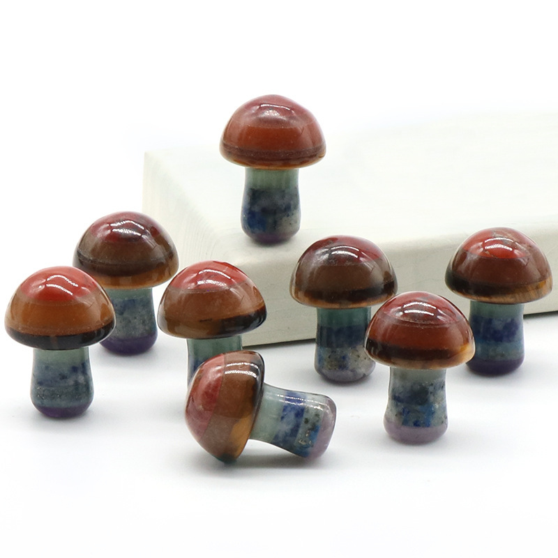 20mm Carnelian Mushroom Gemstone Sculpture Decor Carving Polished Crystal Cute Stones for Home Garden Lawn Yard Decoration Meditation Flower Pot Decor