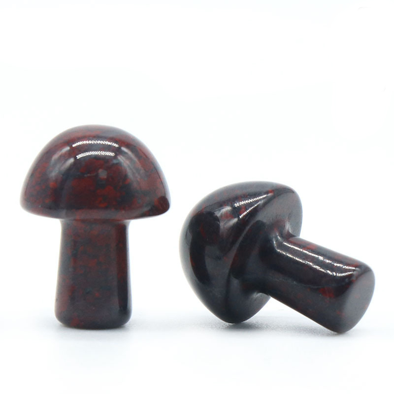 20mm Carnelian Mushroom Gemstone Sculpture Decor Carving Polished Crystal Cute Stones for Home Garden Lawn Yard Decoration Meditation Flower Pot Decor