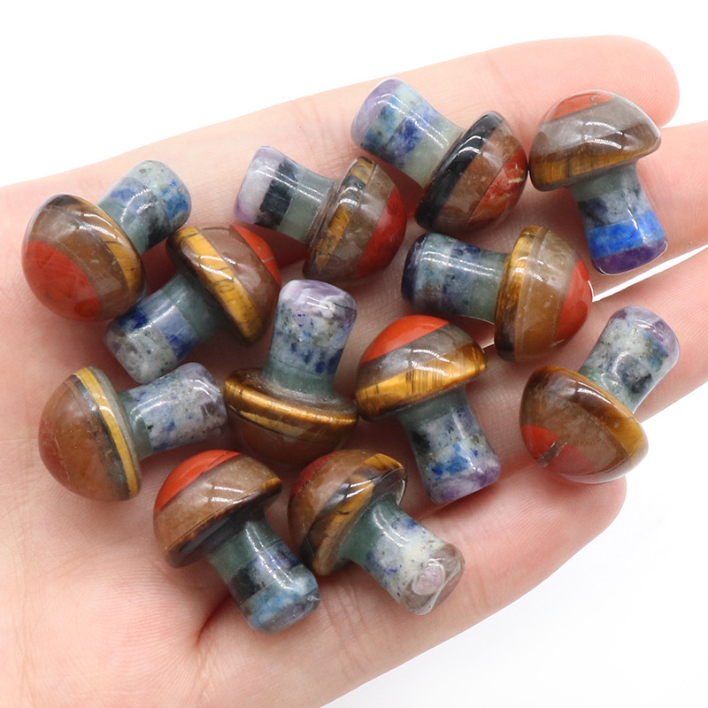 20mm Carnelian Mushroom Gemstone Sculpture Decor Carving Polished Crystal Cute Stones for Home Garden Lawn Yard Decoration Meditation Flower Pot Decor