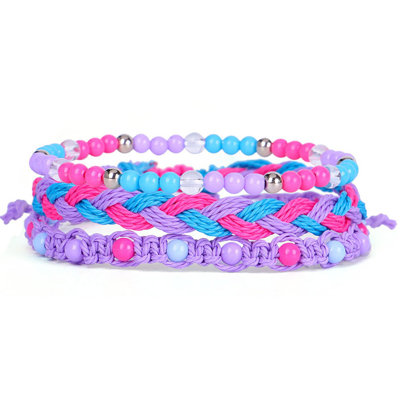Summer Ocean Sea Color Blue Bracelets Boho Multiwrap Hand Woven Rope Bracelets Adjustable Colorful String Friendship Bracelets