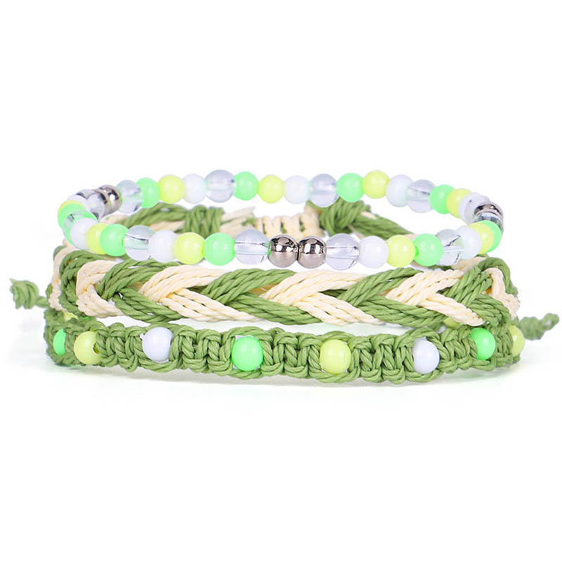 Summer Ocean Sea Color Blue Bracelets Boho Multiwrap Hand Woven Rope Bracelets Adjustable Colorful String Friendship Bracelets