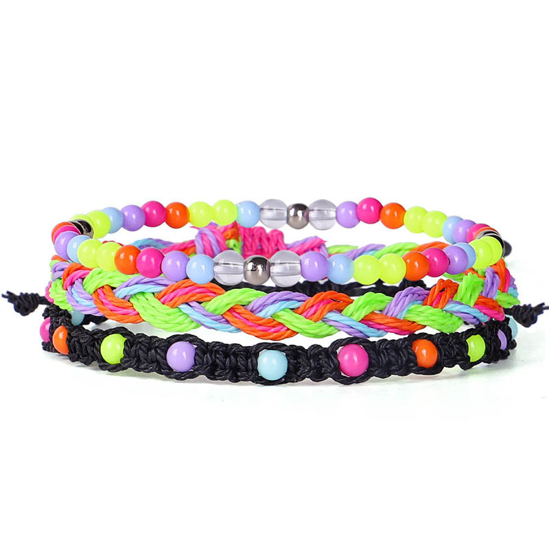 Summer Ocean Sea Color Blue Bracelets Boho Multiwrap Hand Woven Rope Bracelets Adjustable Colorful String Friendship Bracelets