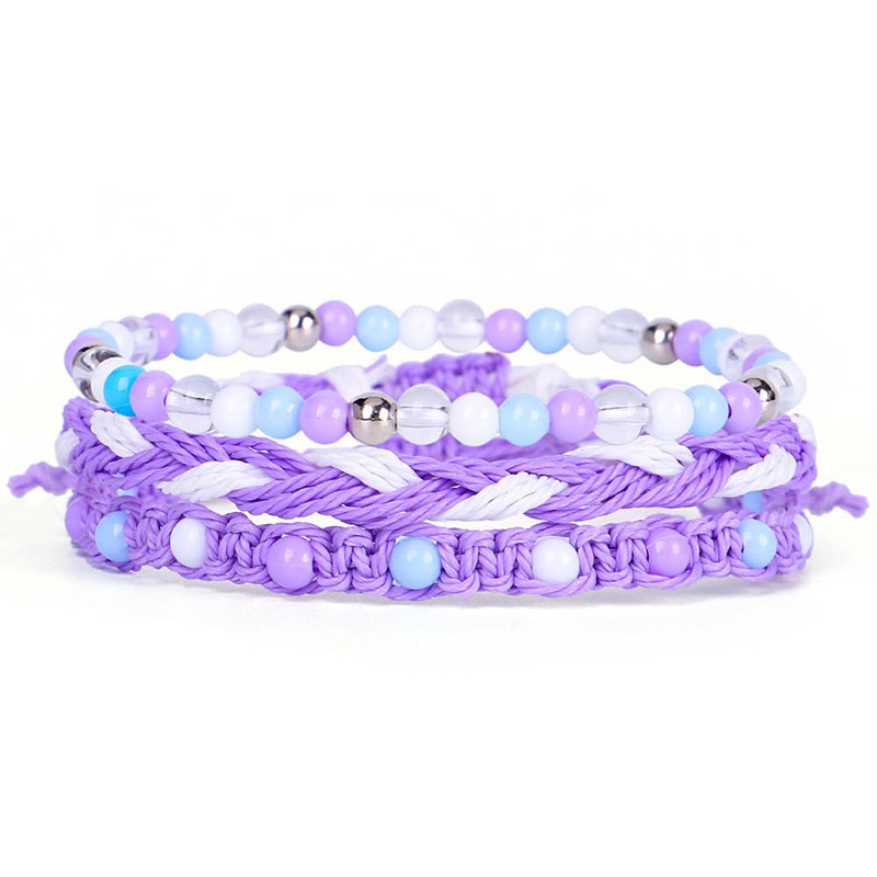Summer Ocean Sea Color Blue Bracelets Boho Multiwrap Hand Woven Rope Bracelets Adjustable Colorful String Friendship Bracelets