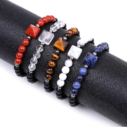 Handmade Stretchy Beaded Bracelet Charm Tiger Eye Bracelet Yoga Energy Protect Fashion Natural Stone Bracelet for Women Men