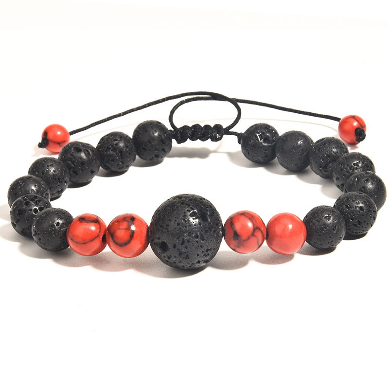 Adjustable Lava Rock Stone Essential Oil Anxiety Diffuser Bracelet Unisex Stone Meditation Relax Healing Arom Bileklik Pulseira