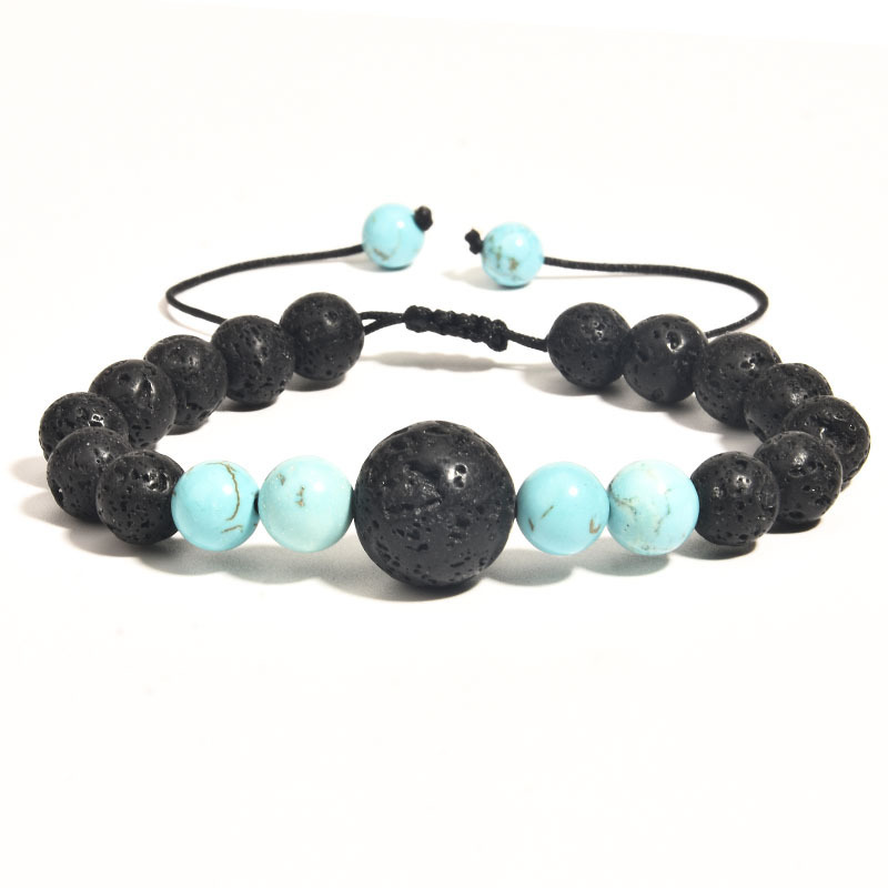 Adjustable Lava Rock Stone Essential Oil Anxiety Diffuser Bracelet Unisex Stone Meditation Relax Healing Arom Bileklik Pulseira