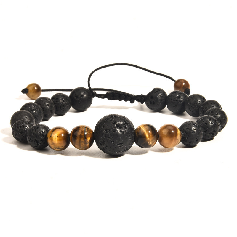 Adjustable Lava Rock Stone Essential Oil Anxiety Diffuser Bracelet Unisex Stone Meditation Relax Healing Arom Bileklik Pulseira