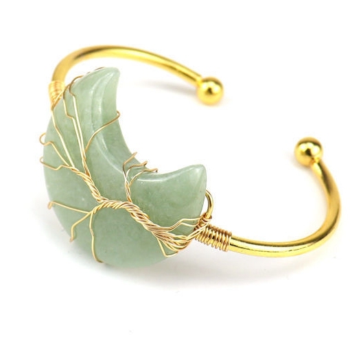 Wholesale Golden Designer Stone Bracelet Gold Charms Bulk Natural Stone Moon Bracelet Women Jewelry Making