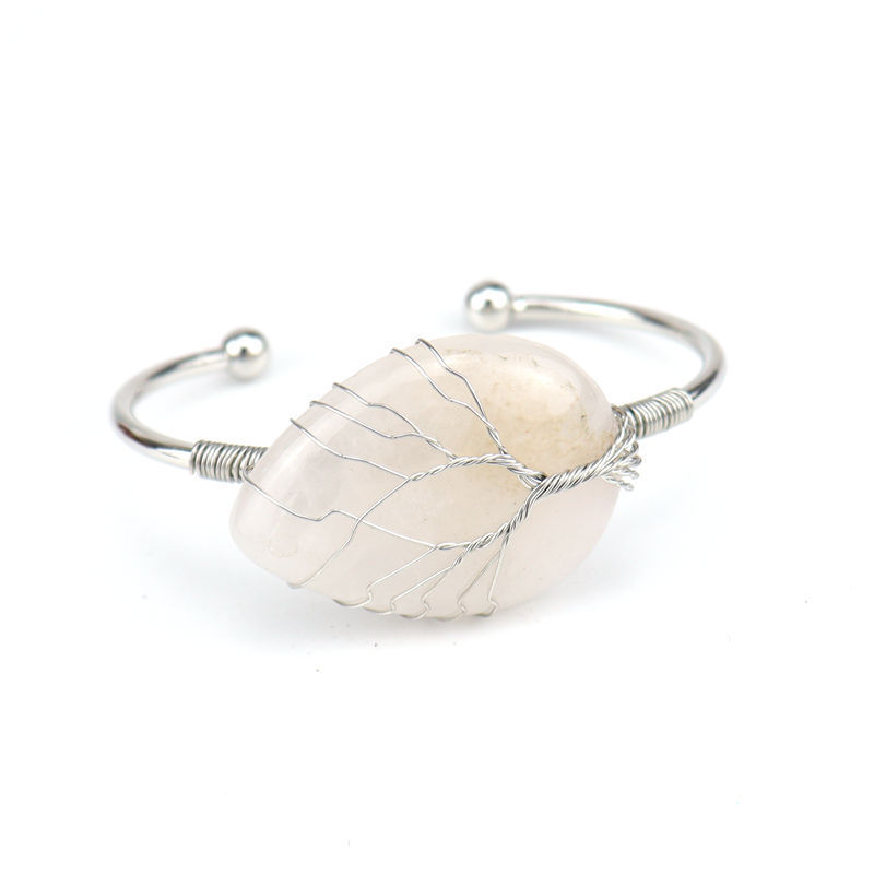 Fashion Drop Shape Tiger Eye Crystal Bangle Natural Stone Turquoise Amethyst Bracelet For Women