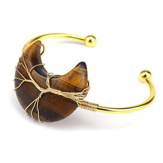 Wholesale Golden Designer Stone Bracelet Gold Charms Bulk Natural Stone Moon Bracelet Women Jewelry Making