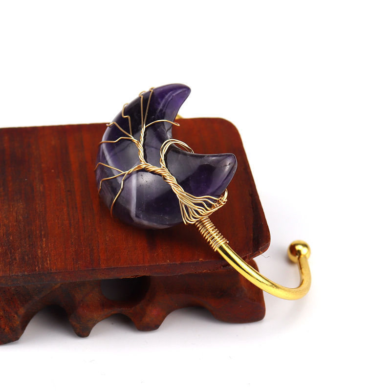 Wholesale Golden Designer Stone Bracelet Gold Charms Bulk Natural Stone Moon Bracelet Women Jewelry Making