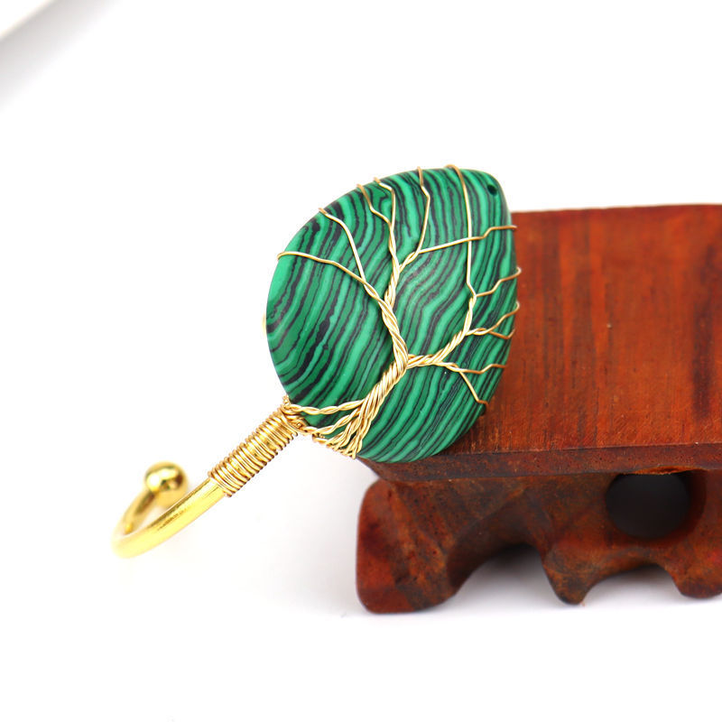 Fashion Drop Shape Tiger Eye Crystal Bangle Natural Stone Turquoise Amethyst Bracelet For Women