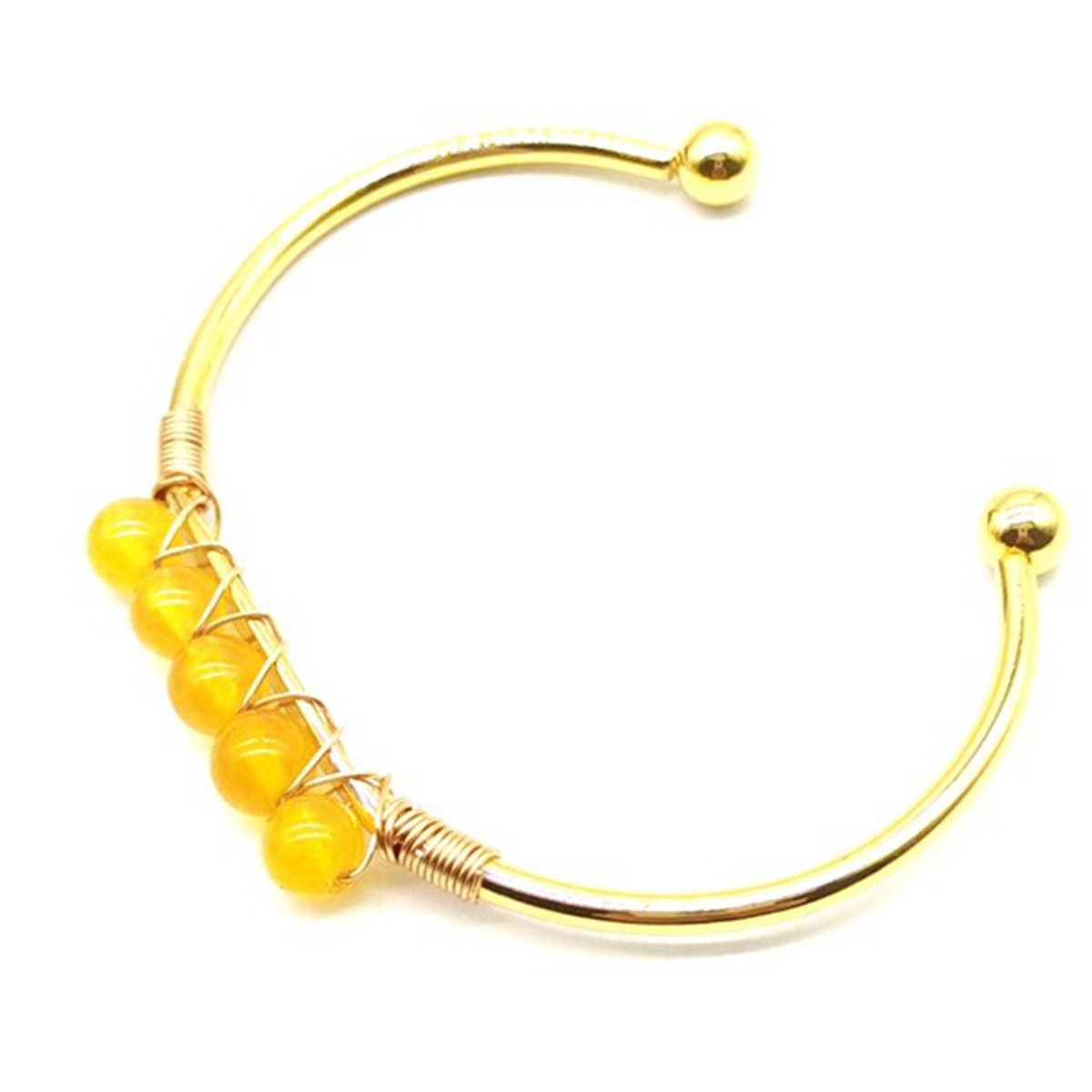 Gemstone 6mm Round Beads Cuff Bracelet for Women Girls Handmade Gold Wire Woven Lift of tree Healing Chakra Crystal Friendship Bangle Charms Jewelry