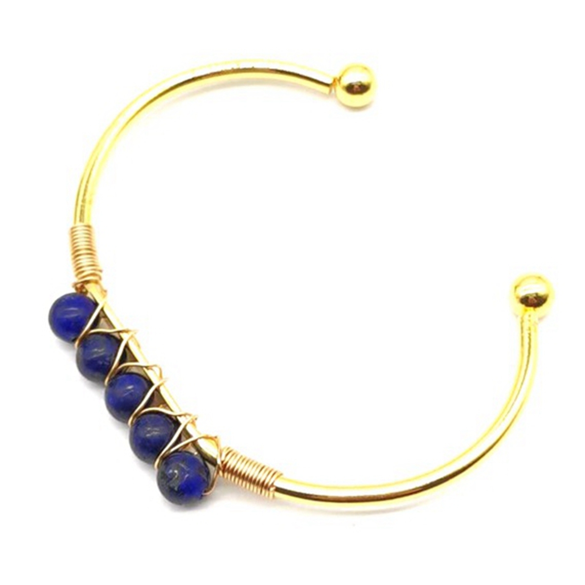 Gemstone 6mm Round Beads Cuff Bracelet for Women Girls Handmade Gold Wire Woven Lift of tree Healing Chakra Crystal Friendship Bangle Charms Jewelry