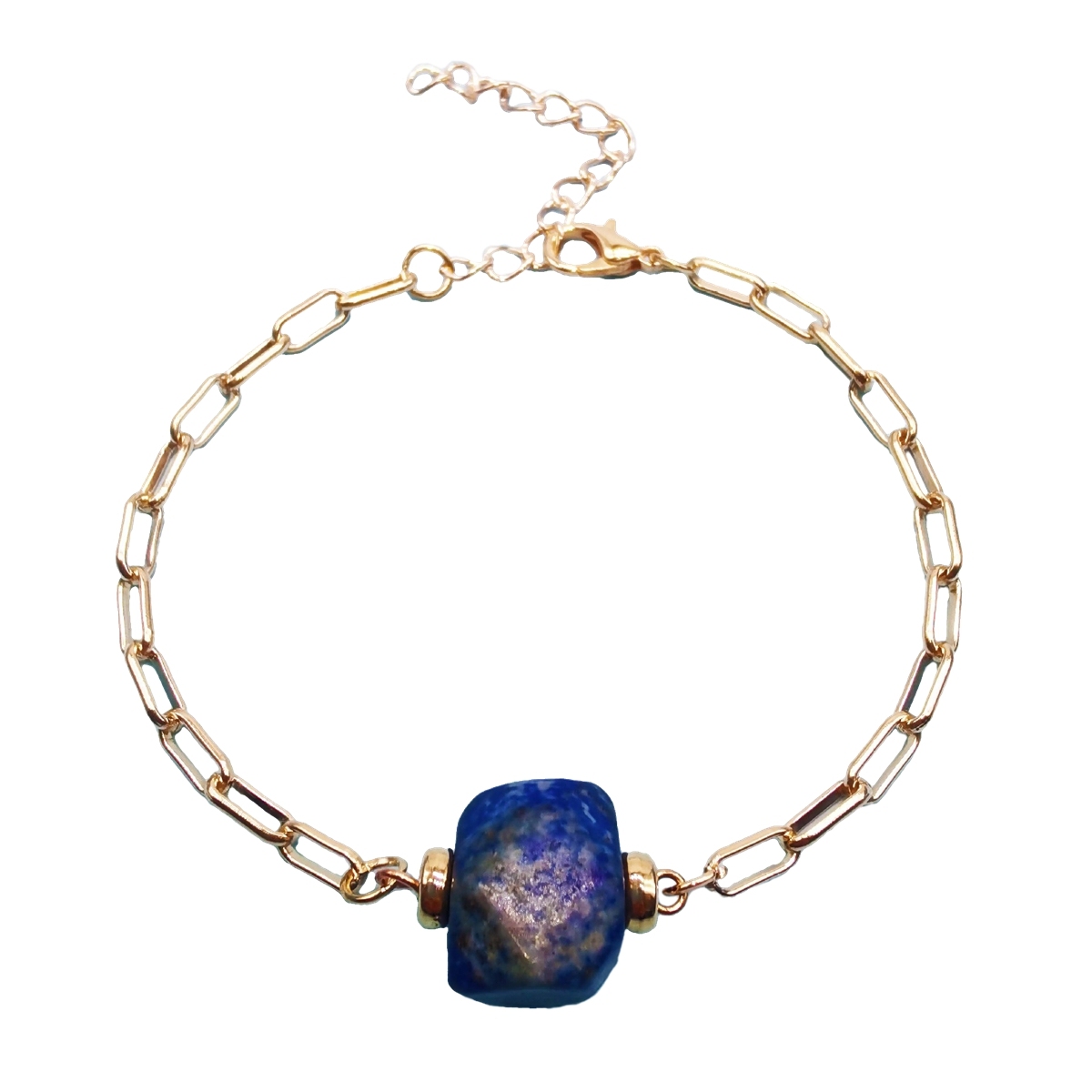 Natural Crystal Stone Amazon Rose Quartz Bracelet Smoky Quartz Bracelet Crystal Gemstone Gold Paperclip Chain Bracelet