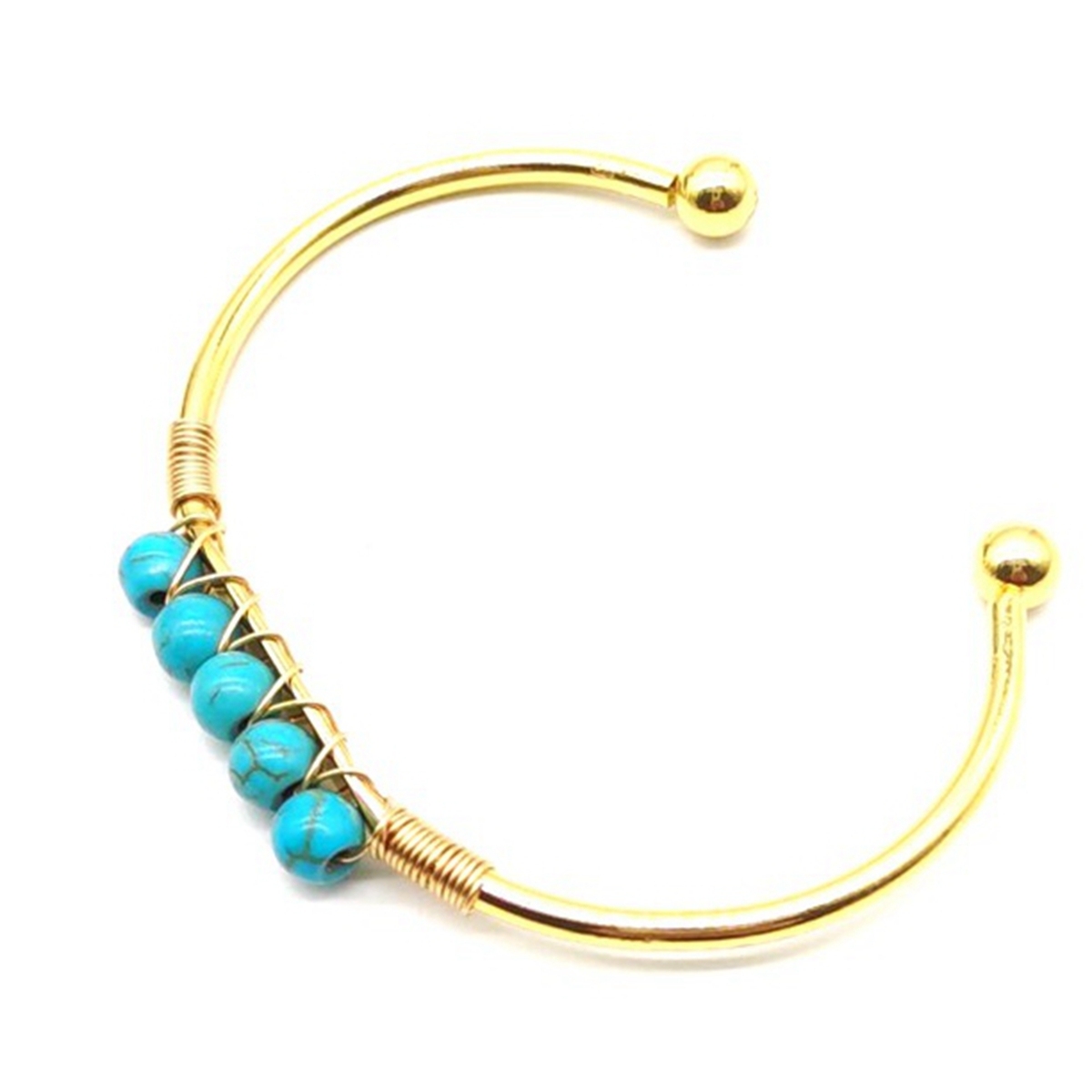 Gemstone 6mm Round Beads Cuff Bracelet for Women Girls Handmade Gold Wire Woven Lift of tree Healing Chakra Crystal Friendship Bangle Charms Jewelry