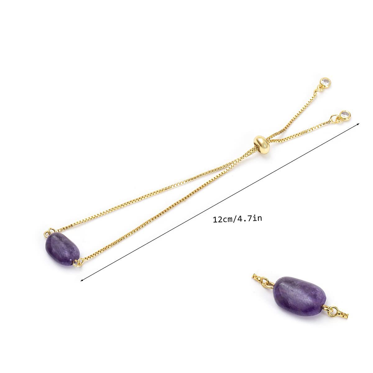 Women Crystal Gold Chain Bracelet Diffuse Energy Healing Chakra Yoga Cuff Raw Gemstone Bangle Rough Original Stone Couple Jewelry