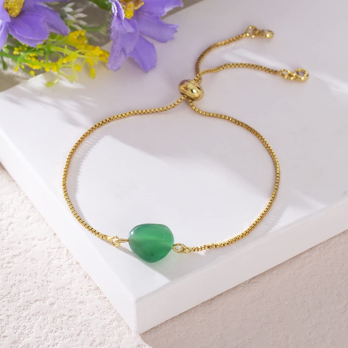 Women Crystal Gold Chain Bracelet Diffuse Energy Healing Chakra Yoga Cuff Raw Gemstone Bangle Rough Original Stone Couple Jewelry
