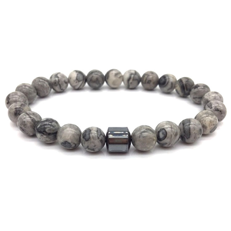 8mm Gemstones Beaded Bracelets for Women Men Strand Healing Crystal Gorgeous Stretch Semi-Precious Stone Jewelry