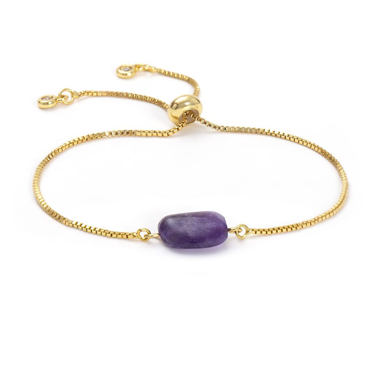 Women Crystal Gold Chain Bracelet Diffuse Energy Healing Chakra Yoga Cuff Raw Gemstone Bangle Rough Original Stone Couple Jewelry
