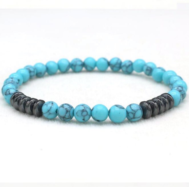 6mm Gemstones Beaded Bracelets for Women Men Strand Healing Crystal Gorgeous Stretch Semi-Precious Stone Jewelry
