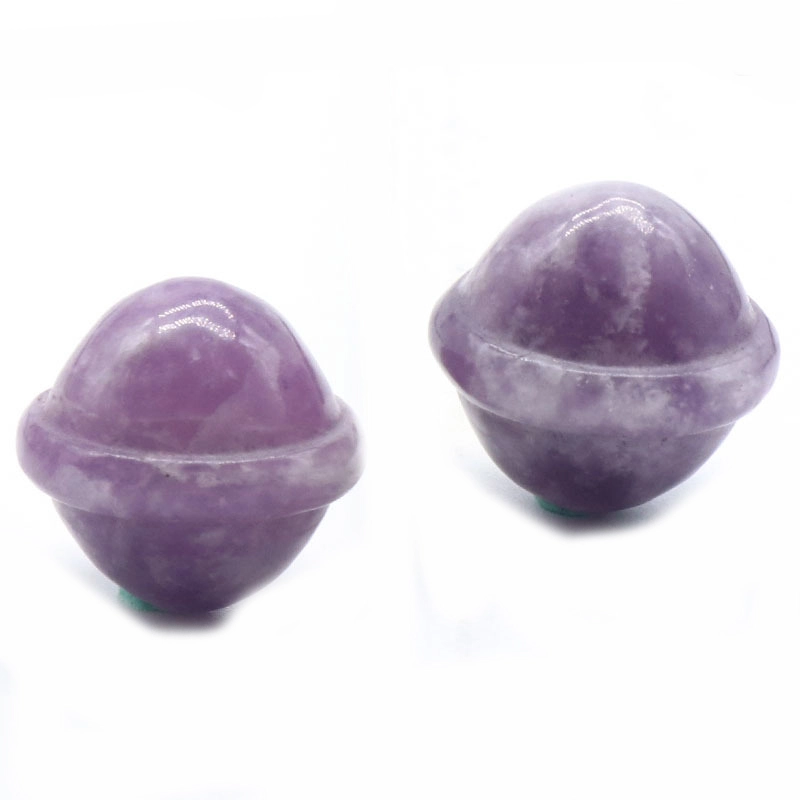 Natural Semi Precious Stone Planet Ornament Handmade Craved UFO Universe Shape Rock Gemstone Healing Crystal Stone Home Decoration Rose Quartz Agate T