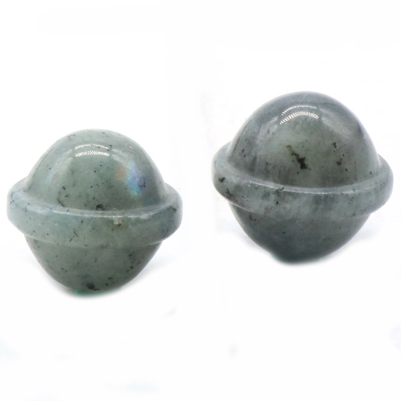 Natural Semi Precious Stone Planet Ornament Handmade Craved UFO Universe Shape Rock Gemstone Healing Crystal Stone Home Decoration Rose Quartz Agate T