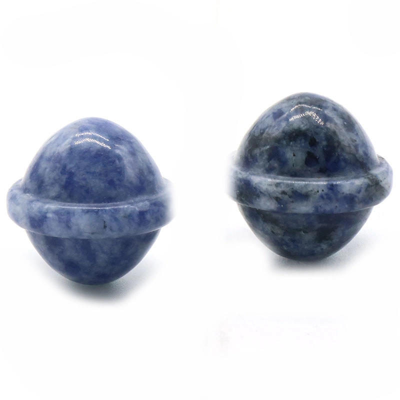 Natural Semi Precious Stone Planet Ornament Handmade Craved UFO Universe Shape Rock Gemstone Healing Crystal Stone Home Decoration Rose Quartz Agate T