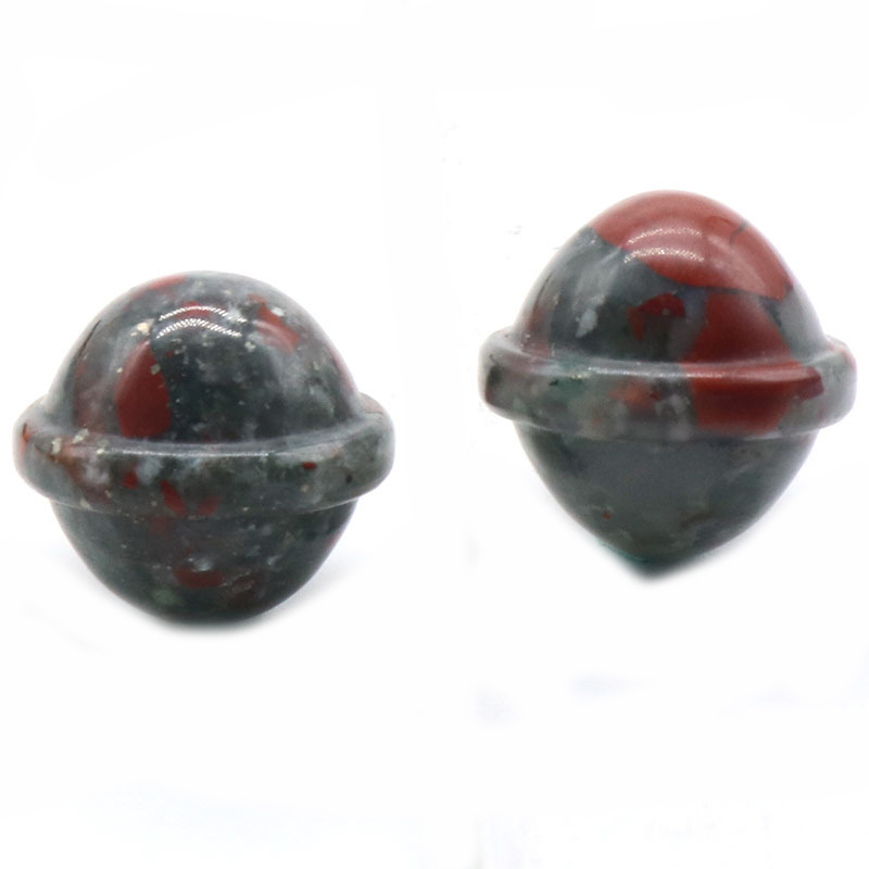 Natural Semi Precious Stone Planet Ornament Handmade Craved UFO Universe Shape Rock Gemstone Healing Crystal Stone Home Decoration Rose Quartz Agate T
