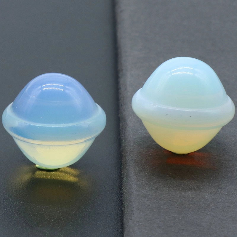 Natural Semi Precious Stone Planet Ornament Handmade Craved UFO Universe Shape Rock Gemstone Healing Crystal Stone Home Decoration Rose Quartz Agate T