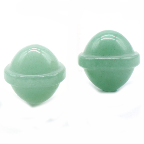 Natural Semi Precious Stone Planet Ornament Handmade Craved UFO Universe Shape Rock Gemstone Healing Crystal Stone Home Decoration Rose Quartz Agate T