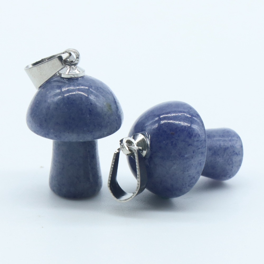 Healing Chakra Crystal Mushroom Pendant for Making Jewelry Necklace Earrings Bracelets Natural Gemstone Rock Charm Choker Pendants