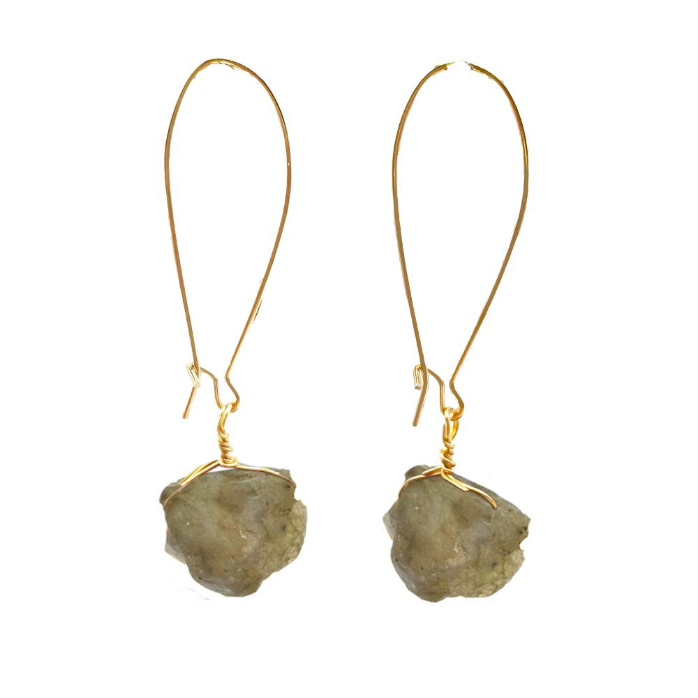 Natural Handmade Crystal Stone Jewelry Pure Handwork Chip Amethyst Stone Jewelry Set Dangle Earring Set