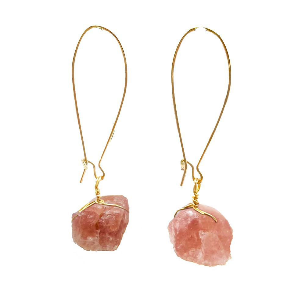 Natural Handmade Crystal Stone Jewelry Pure Handwork Chip Amethyst Stone Jewelry Set Dangle Earring Set