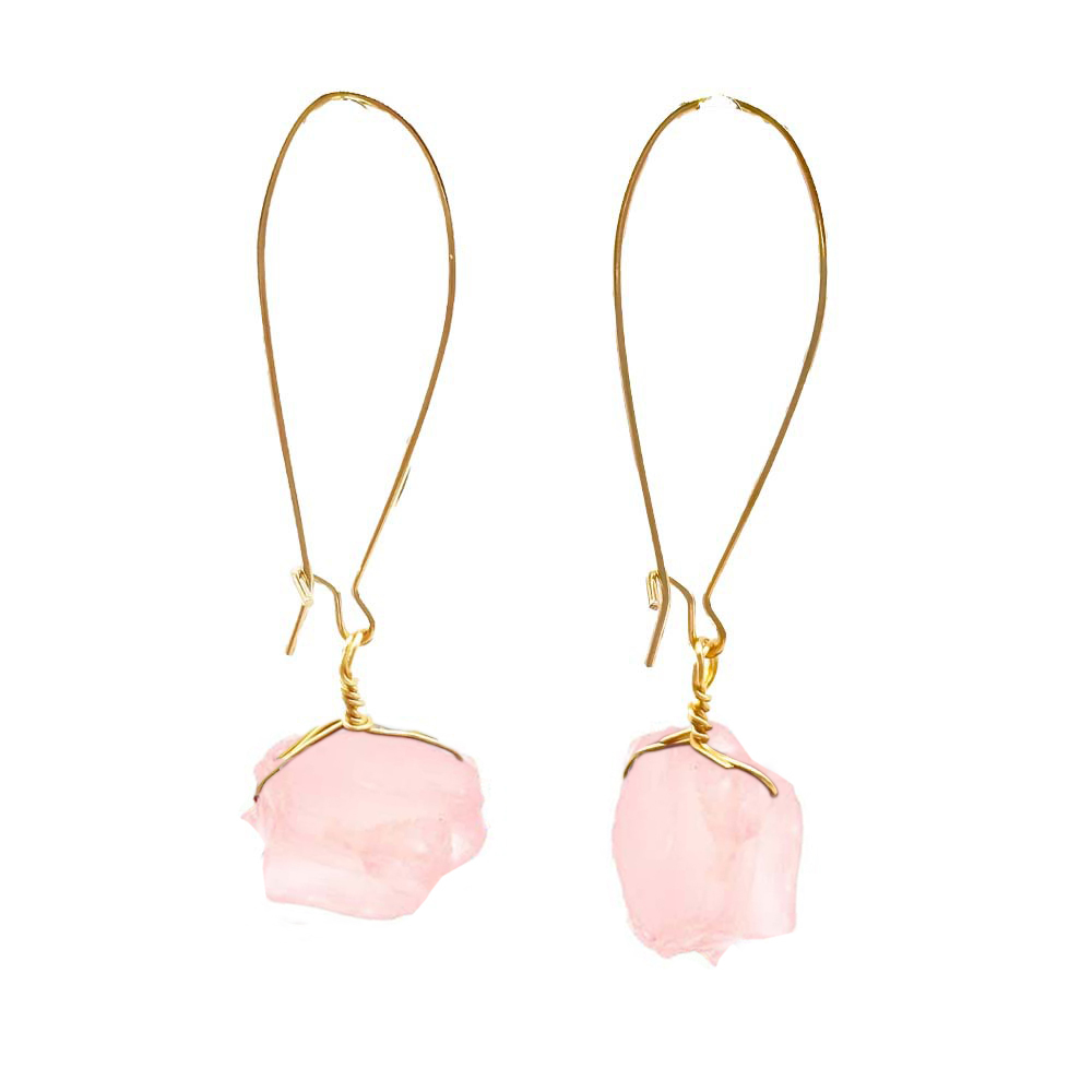 Natural Handmade Crystal Stone Jewelry Pure Handwork Chip Amethyst Stone Jewelry Set Dangle Earring Set